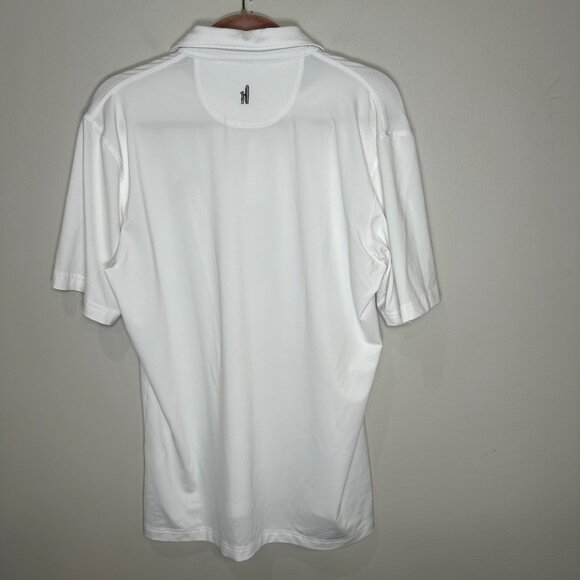 Johnnie-O Polo Shirt Mens Birdie Medium White Golf UPF 50 Performance Stretch UK - Picture 7 of 9